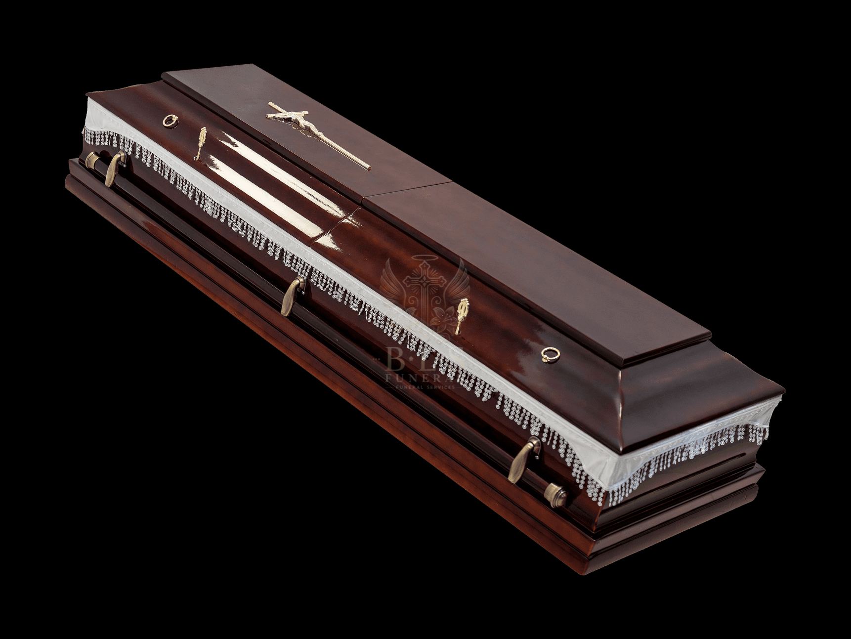 Sicriu 2 capace 4 colturi visiniu lux - BLS FUNERAR.RO