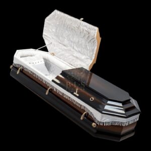 Sicriu 2 Capace Octagonal Bicolor Lux - BLS FUNERAR.RO